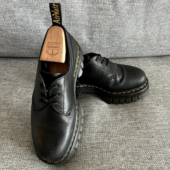 Dr. Martens Audrick 3-Eye Platform Shoes Black Leather UK 7 US 9 Chunky Sole EUC - Picture 10 of 16